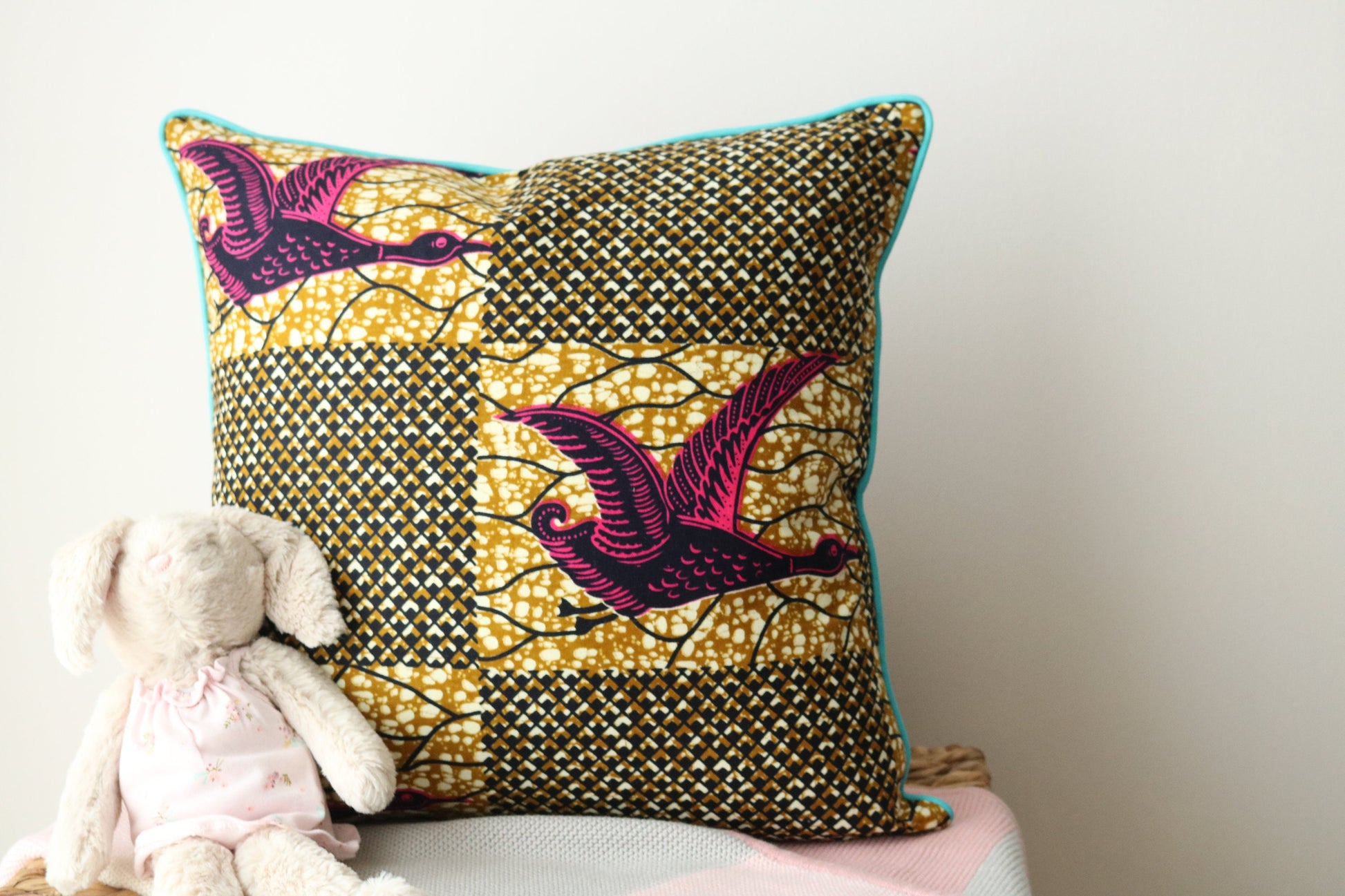 Hot Pink Bird Cushion - Osime Home